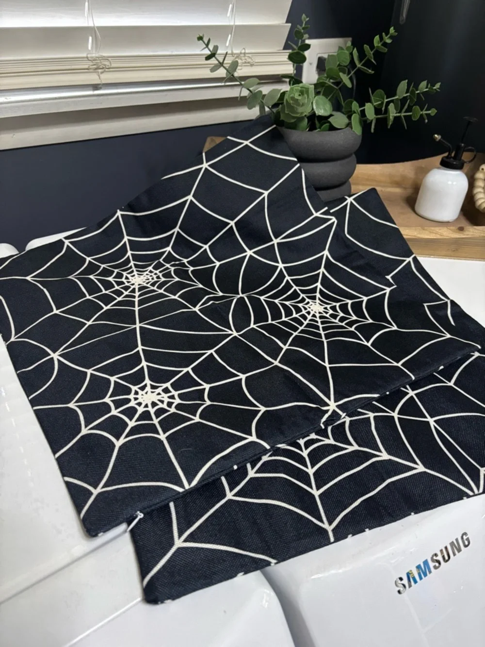 Black Spiderweb pillowcase - Halloween Decor